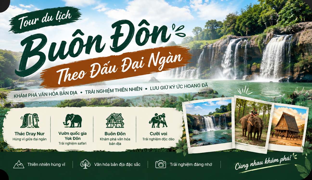 TOUR BUÔN ĐÔN – THEO DẤU ĐẠI NGÀN